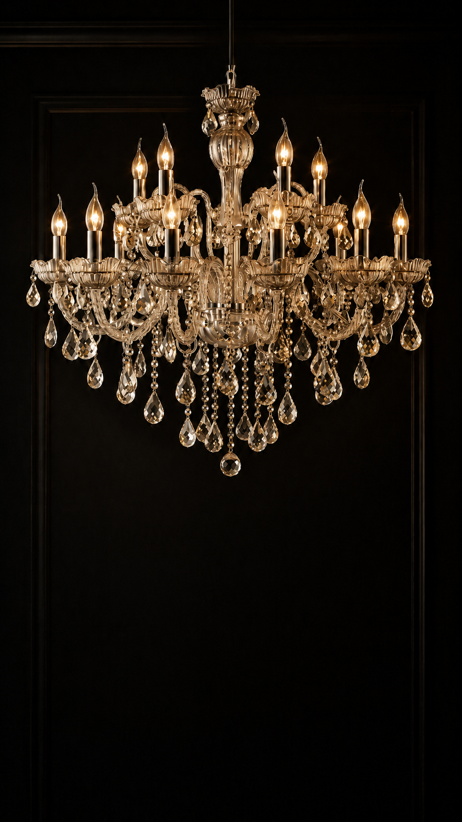 Chandelier 15 ampoules en cristal